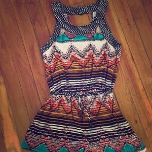 Multi-Colored Cut-Out Romper